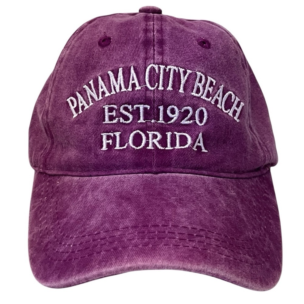 Panama City Purple Adjustable Beach Cap
